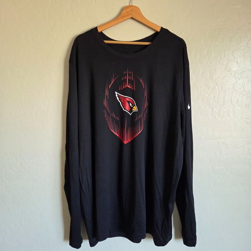 Nike Arizona Cardinals Legend Icon Long Sleeve T-Shirt Tee Black Sz Mens XXL NEW